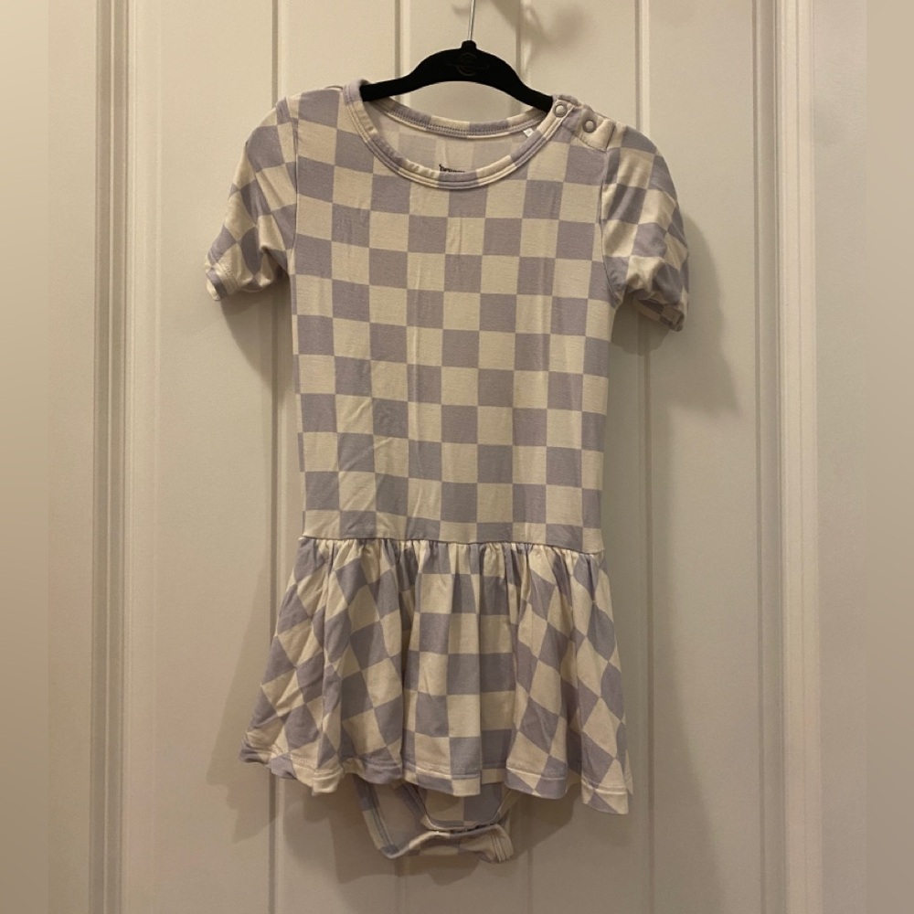NWOT Dream Big Checked bamboo bodysuit dress 2T